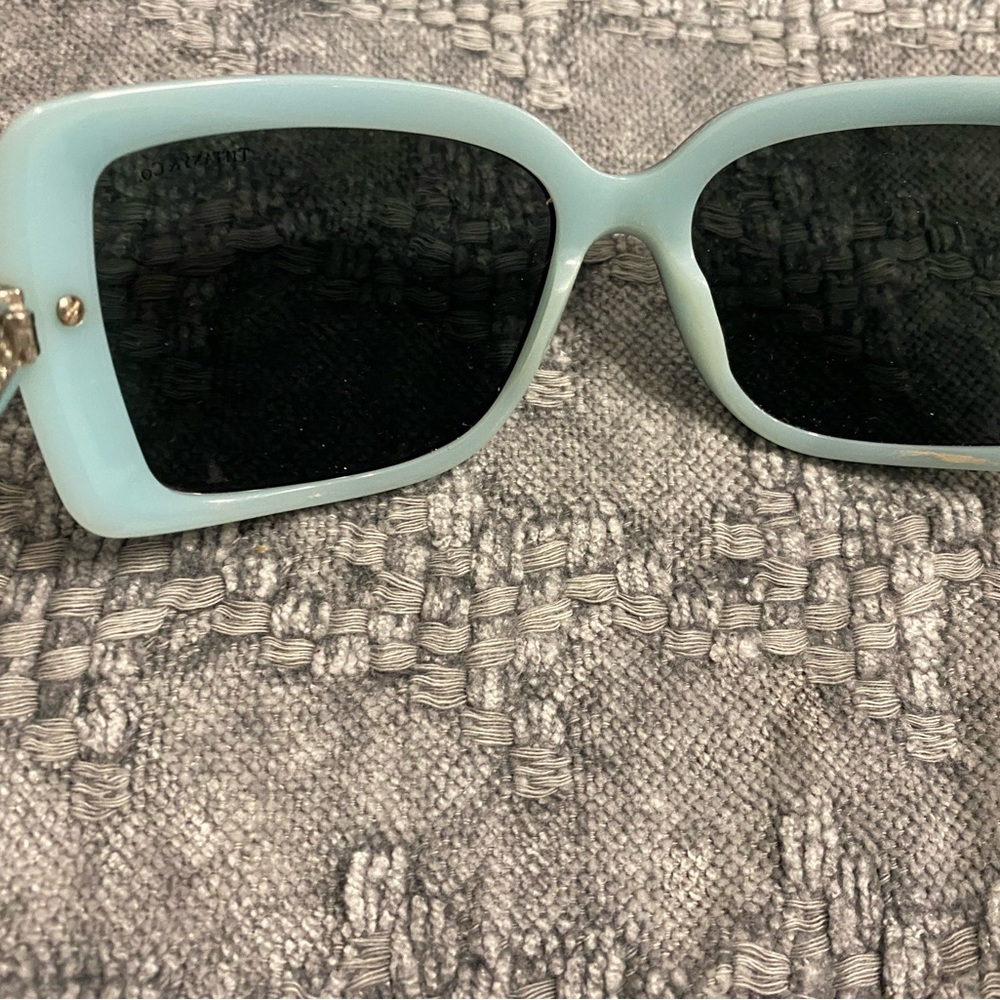 Tiffany & Co. Light Blue Women's Sunglasses with Crystal-Embellished Arms - Picture 9 of 13